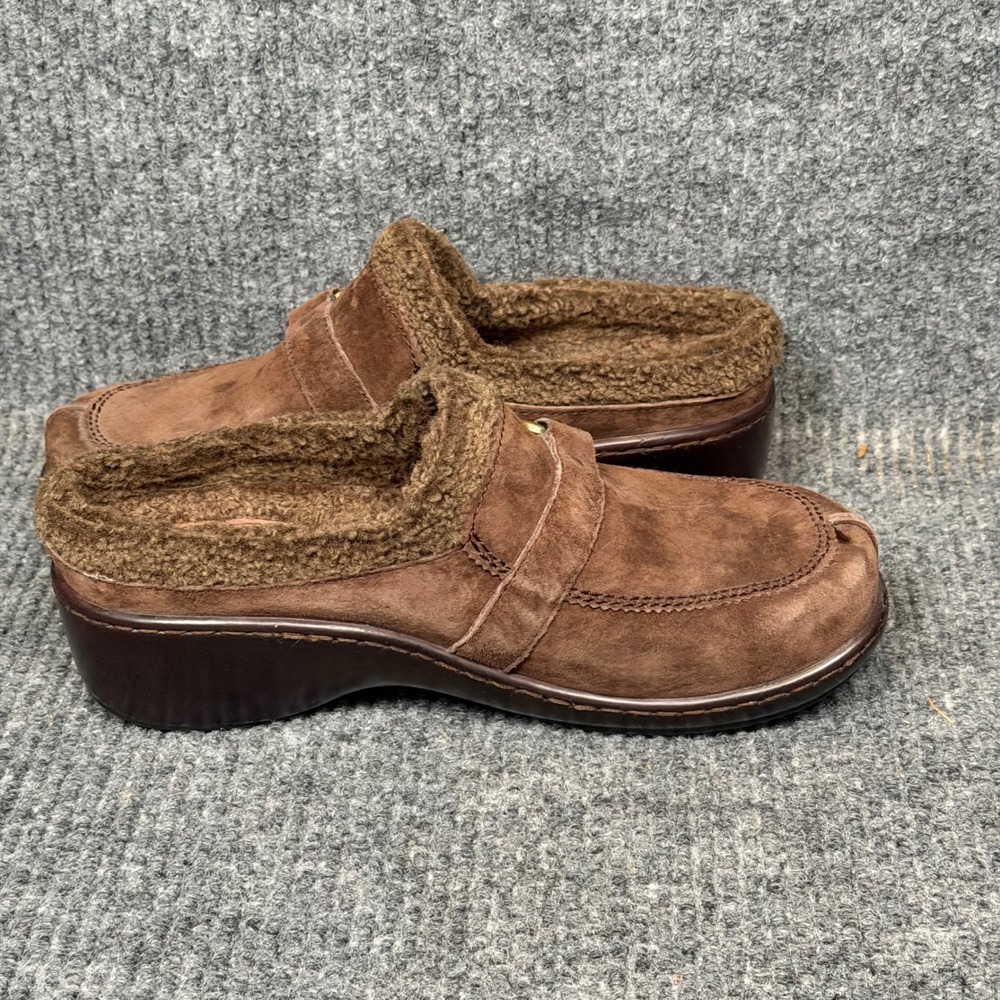 Klogs Suede Clogs Women 9M Brown Cozy Lined Fall Mules Comfort Cottagecore Boho - Picture 6 of 11